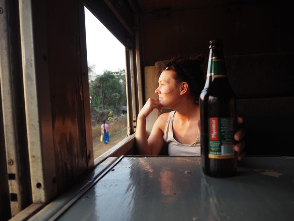 Myanmar Beers on The Train Ride to Bagan