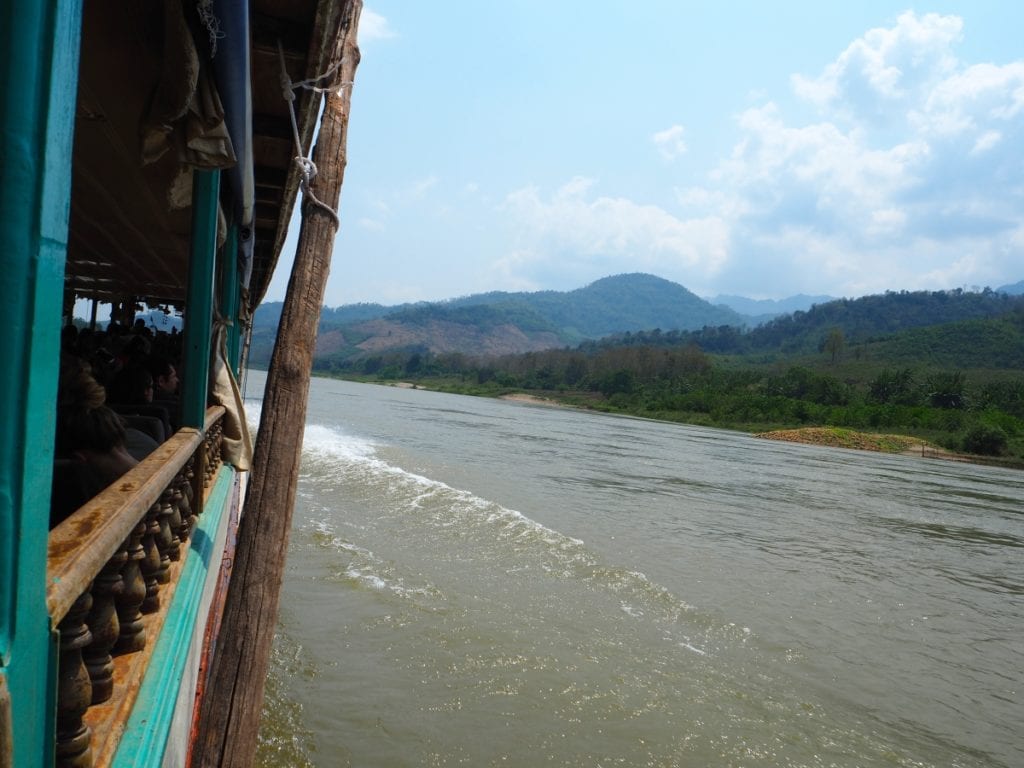 Slow boat on the Mekong River 