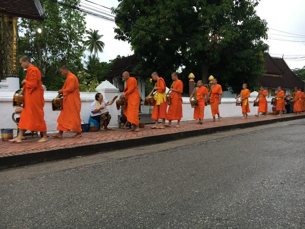 Alms giving in Luang Prabang