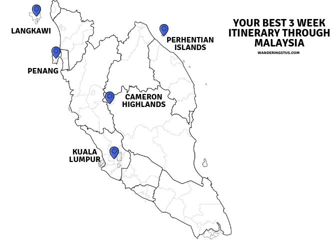 3 Week Itinerary & Route Through Malaysia