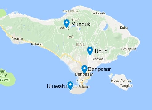 2 week route through Bali