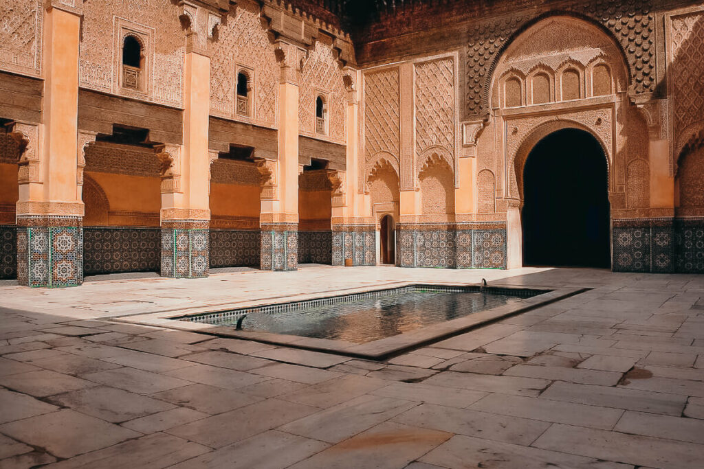 The beautiful Ben Youssef Madrasa in Marrakech