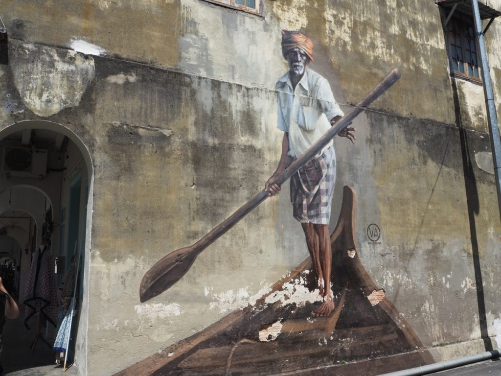 Indian Boat Man Street Art Murals Not to Miss in Georgetown, Penang