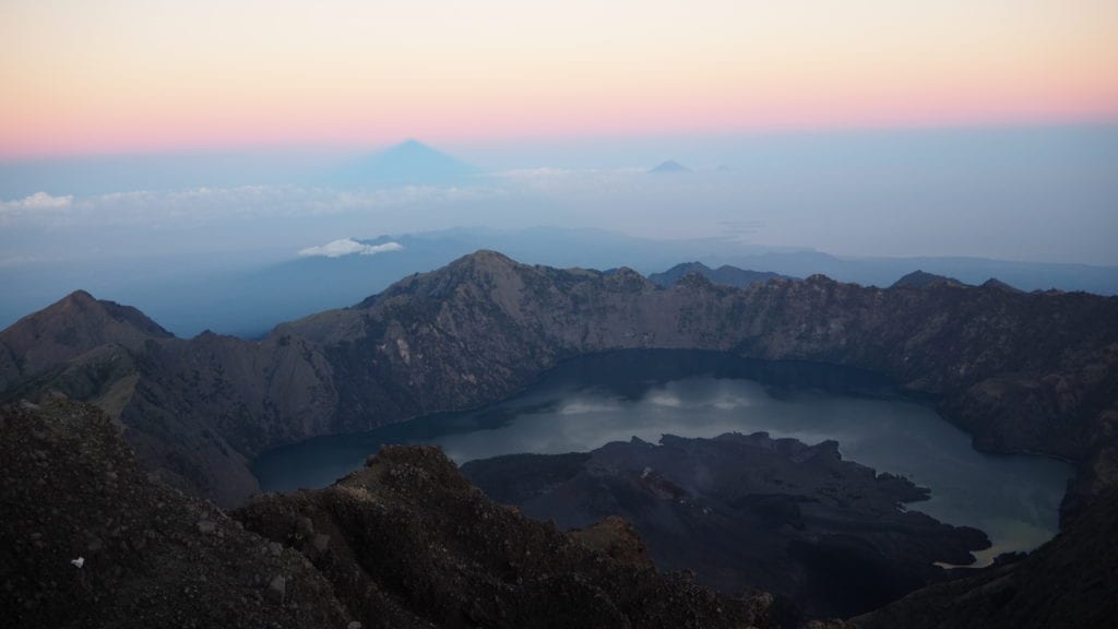 Summit sunrise atop Mount Rinjani