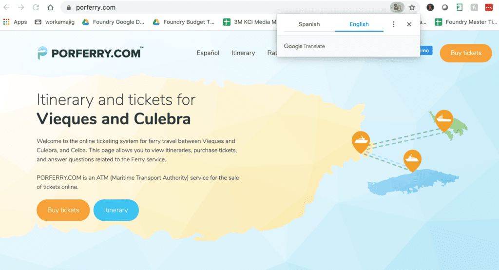 Culebra Ferry Ticket Site