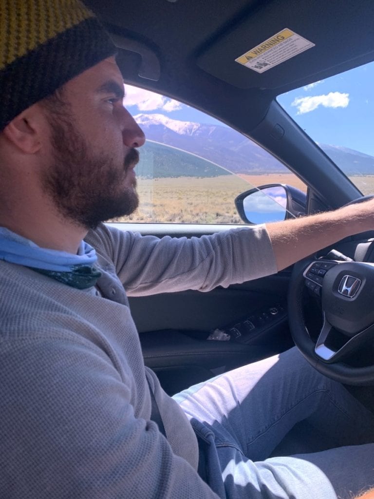 Driving on our Colorado Road Trip