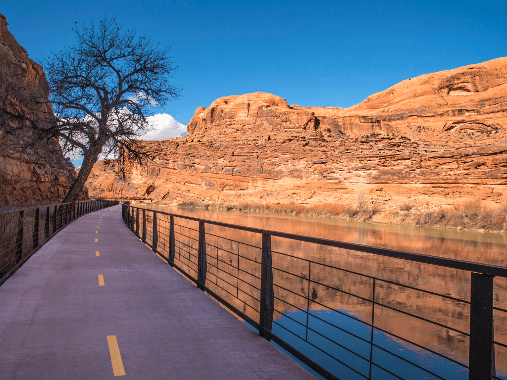 Bike path along the Colorado River in Moab
