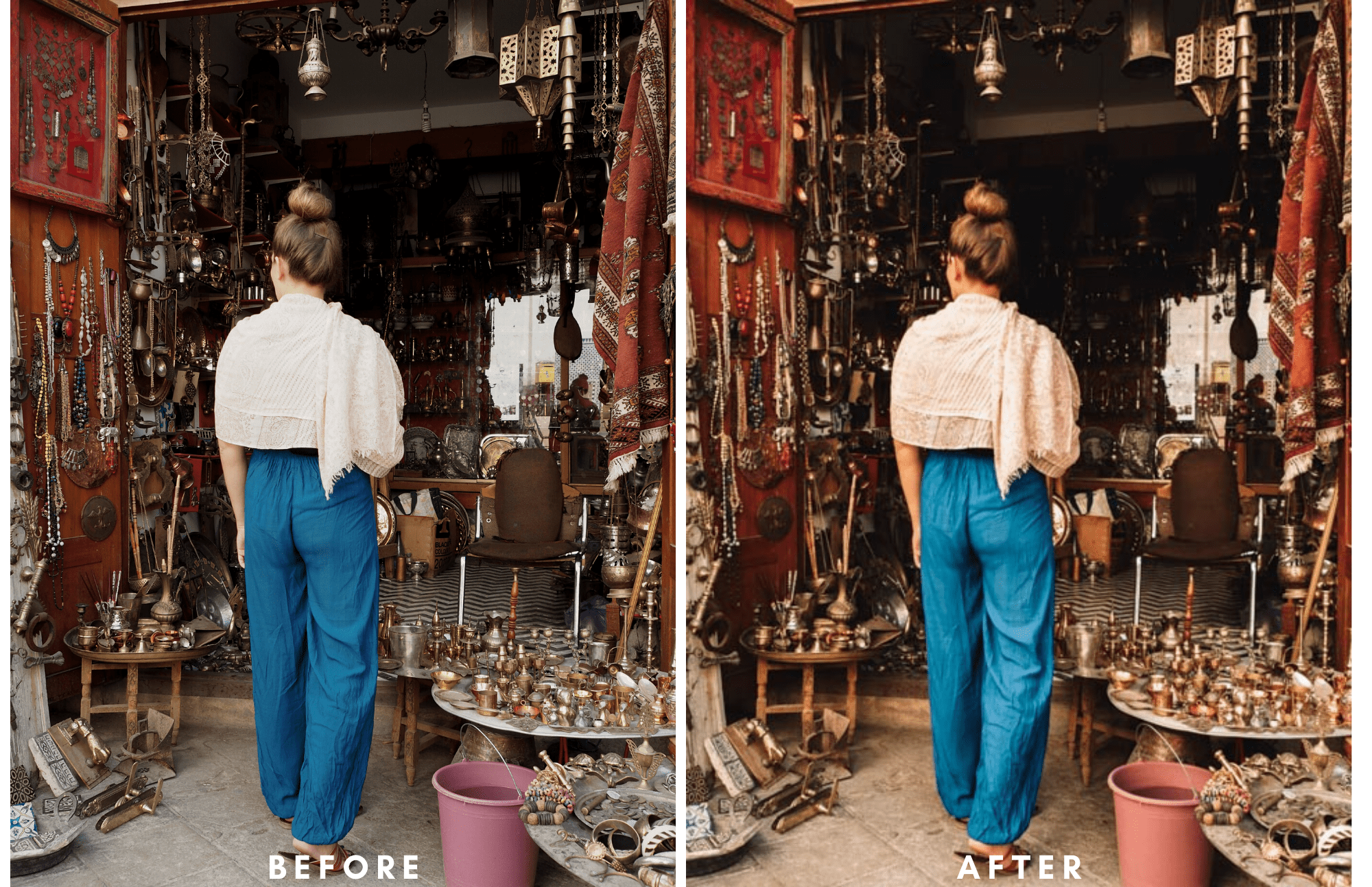 Before and After Wandering Stus Presets