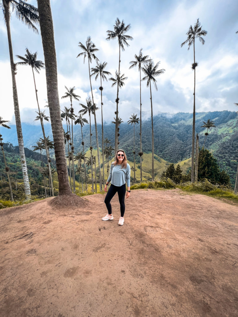 Lauren and the giant palm trees of Cocora Valley