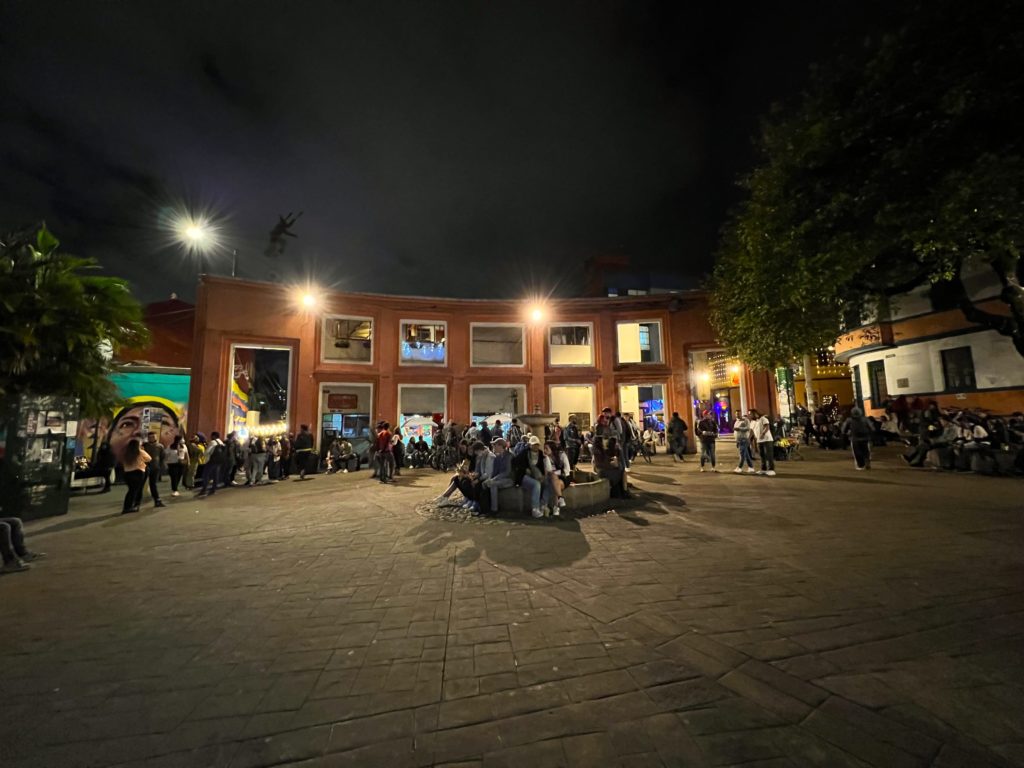 Nightlife in Bogota at Plazoleta Chorro de Quevedo