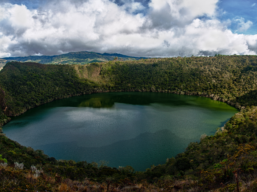 View of Lake Guatavita in Colombia